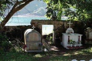 graves at the cemetery Taboga Island Panama