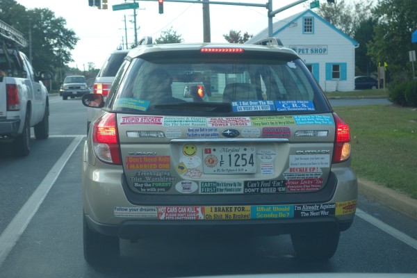 My guess from all the evidence is that this car is owned and decorated by a woman.