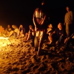 Easter eve campfire on the beach