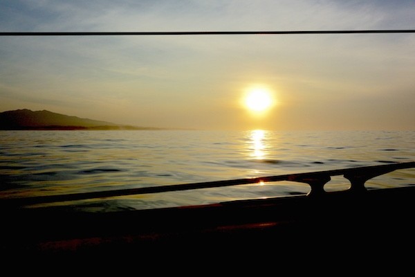 sunrise, calm seas, toenail and cleat