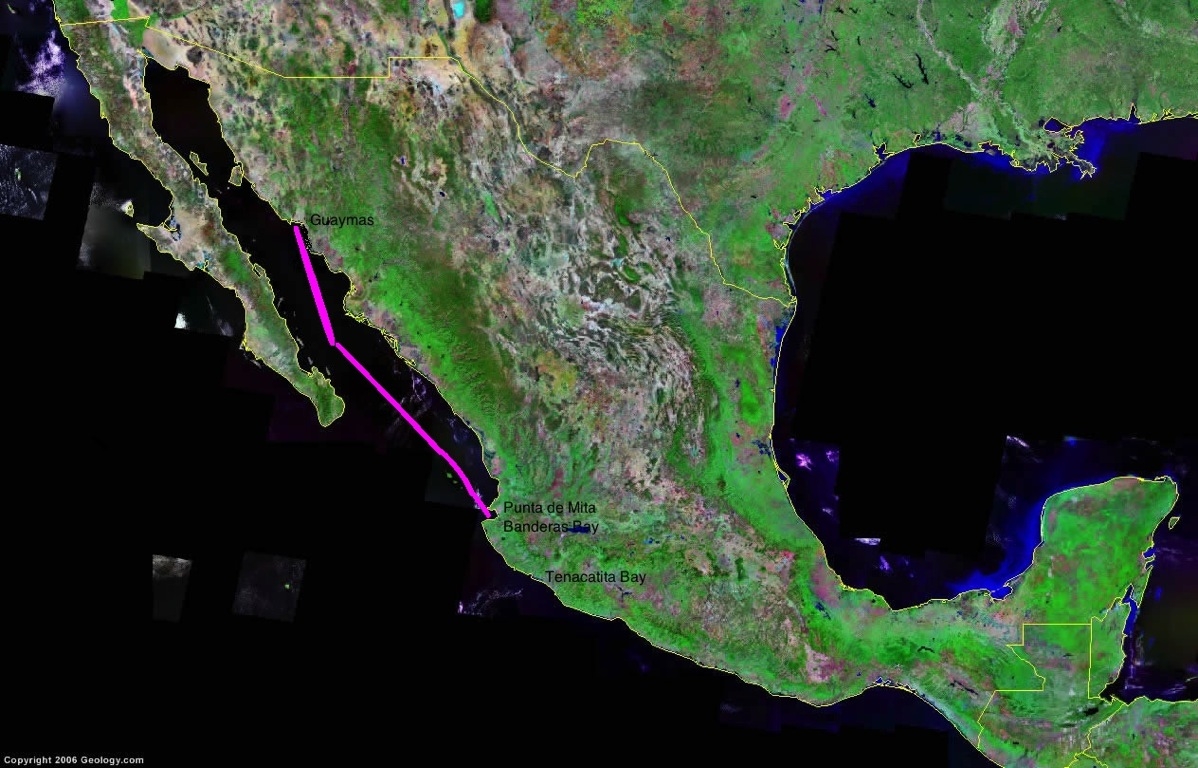 Satellite image of mexico track labeled copy