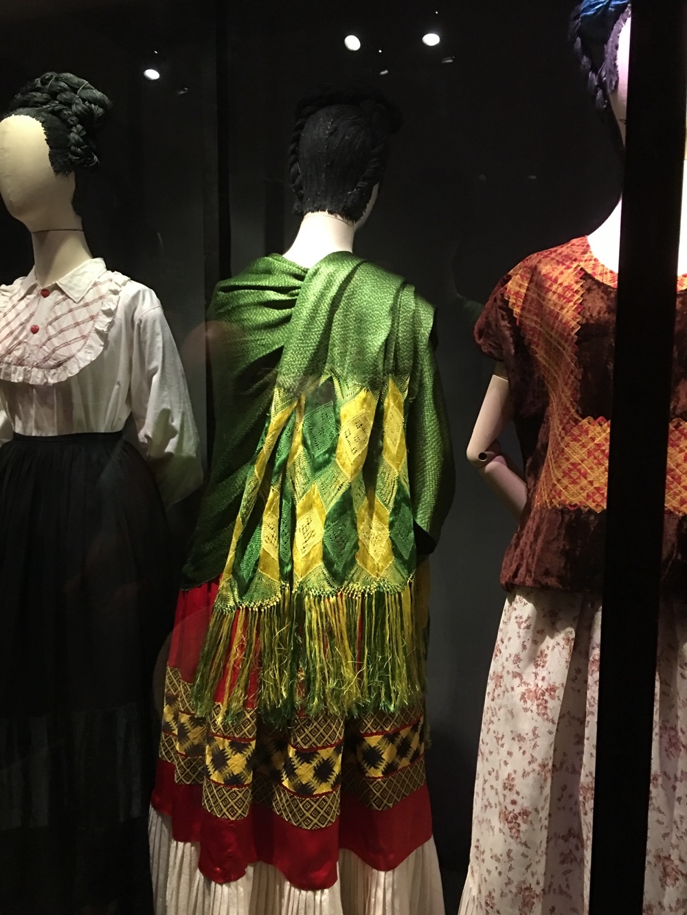 3 Frida Kahlo dresses from rear