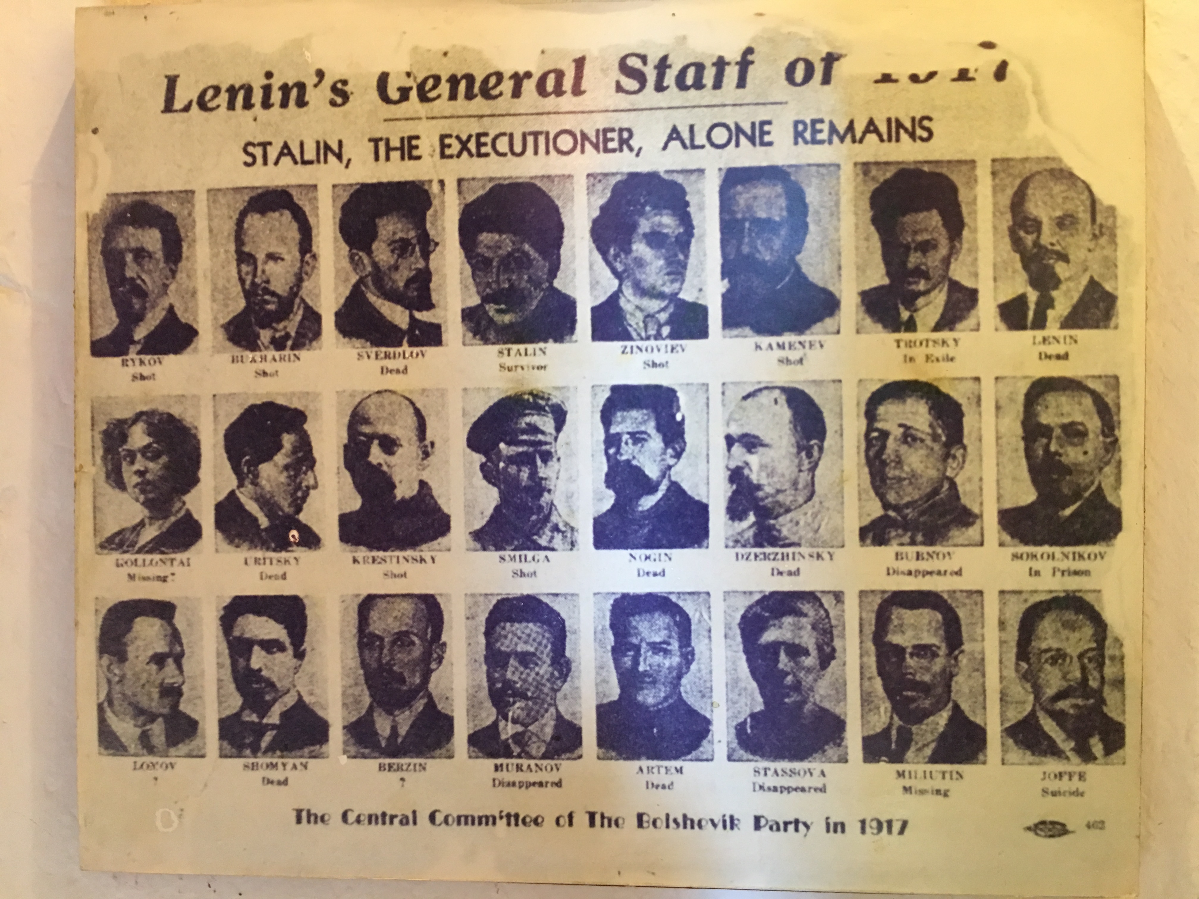 Photos of Stalin's enemies.